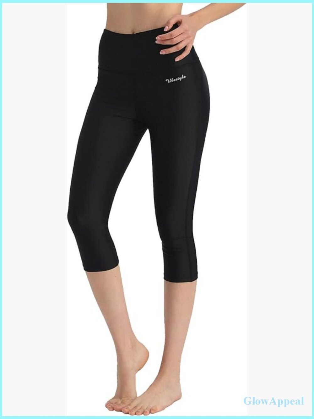 UPF 50+ High Waist Swim Leggings Capris Sun Protective Tights